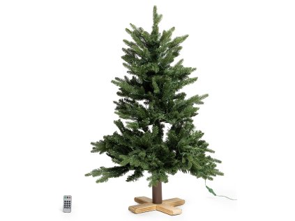 Luxusní vánoční 3D stromek QVC / jedle / 100 cm / 150 LED Deluxe / teplá bílá/vícebarevná / zelená