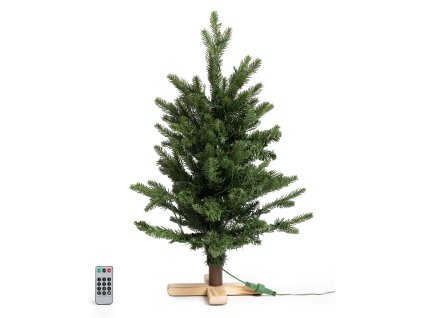 Luxusní vánoční 3D stromek QVC / jedle / 60 cm / 50 LED Deluxe / teplá bílá/vícebarevná / zelená