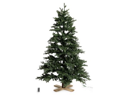 Luxusní vánoční 3D stromek QVC / jedle / 140 cm / 300 LED Deluxe / teplá bílá/vícebarevná / zelená