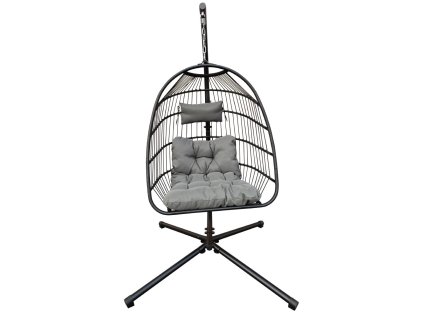 Závesné kreslo BestBerg BBHC-30 / oceľ / čierna/sivá