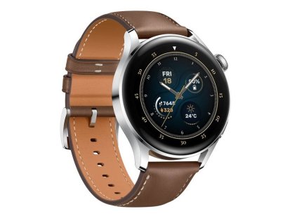 Inteligentné hodinky Huawei Watch 3 (55026819) / 1,43" AMOLED / vodotesné / Wi-Fi / NFC / hnedé/strieborné/čierne