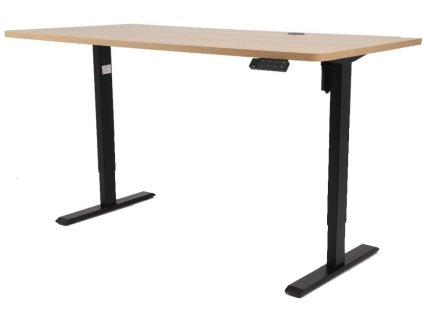Výškovo nastaviteľný elektrický stôl BestBerg BBAT-16BWD / rozmer 160x80 cm / výška 85-130 cm / čierna/drevo