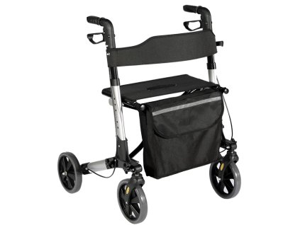 Ľahké štvorkolesové chodítko pre seniorov BestBerg BBW-1GB / sivá/čierna