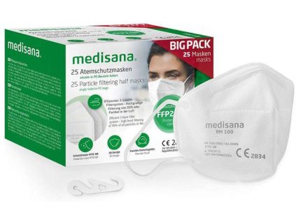 Respirační maska Medisana RM 100 / 25 ks / FFP2 / 120 x 155 mm / bílá