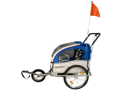 Nosič na bicykel pre 2 deti BestBerg BBTCH-10B / nosnosť 40 kg / modrý