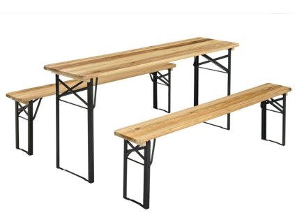 Dřevěný pivní set BestBerg BBBS-28 / 177 x 46 x 75 cm