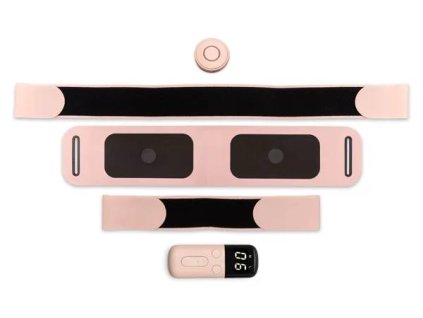 Elektrostimulátor na břišní svaly Bodi-Tek BT-ABST / 7 programů / EMS technologie / LCD displej / černá/růžová