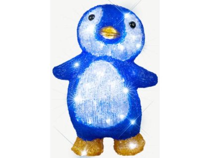 LED dekorace tučňák Blachere JTA042 / 4,5 V / 48 bílých LED diod/blesk / vícebarevná