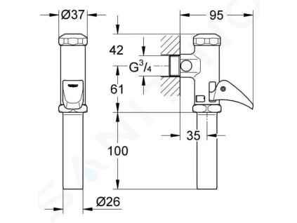 Automatický splachovač pro WC Grohe DAL 37139000 / chrom