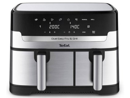 Tefal EY905D10 Dual Easy Fry & Grill / výkon 2 700 W / objem 5,2 + 3,1 l / čierna / nerezová oceľ