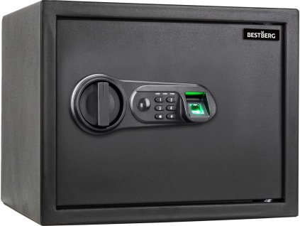 Digitální trezor na otisk prstu BestBerg BBSB-2F / 30 x 38 x 30 cm / černá