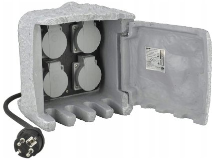 Zásuvkový spínač UniTEC / vonkajší / IP44 / sivý