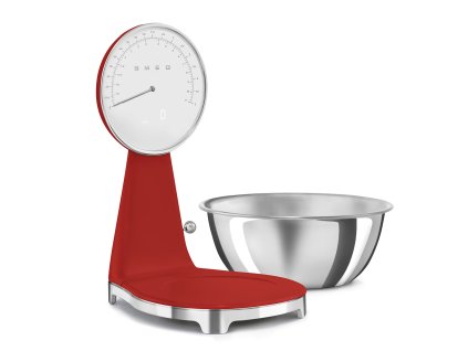 Kuchynská váha Smeg v štýle 50. rokov KSF01RDWW / max. kapacita 5 kg / LED displej / červená