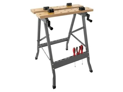 Skladací pracovný stôl / max. nosnosť 150 kg / sivá/hnedá