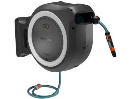 Akumulátorový nástenný box na hadicu Gardena PowerRoll XL (18642-55) / 35 m / Ø 13 mm / čierna/sivá