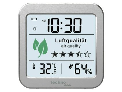 Monitor kvality vzduchu Technoline WL1020 / digitální displej / 6 funkcí / stříbrná