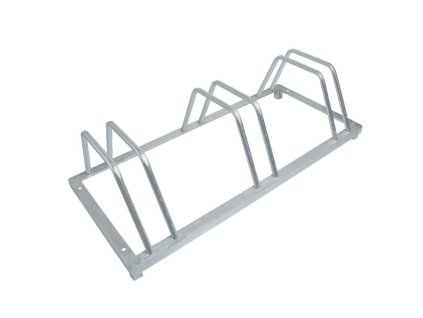 Stojan na 3 bicykle / oceľ / sivá