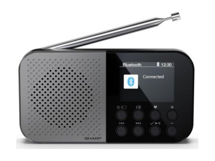 Prenosné rádio Sharp DR-P520(GY) / FM/DAB/DAB+ rádio / Bluetooth 5.3 / sivá/čierna
