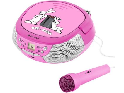 Radiopřijímač s CD GoGEN BOB A BOBEK / 1,6 W / LCD displej / růžová
