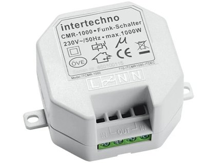 Spínač Intertechno YWT-8500 + CMR-1000 Set / bezdrôtový / vstavaný / dosah 35 m / 1000 W / strieborná/biela