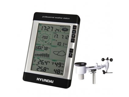 Meteorologická stanice Hyundai WSP 3080 R WIND - černá / ROZBALENO