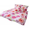 3-dielna posteľná bielizeň LP DITA- Flores ružová / 70x90 140x200cm / bavlnená obliečka na vankúš 40x40cm