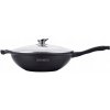 Royalty Line mramorový wok s pokrievkou RL-BW32ML / Ø 32 cm / čierna