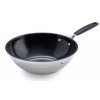 Panvica Wok MasterPro / Ø 28 cm / kovaný hliník / nerezová oceľ / čierna / strieborná