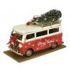 Vianočná dekorácia autobus "Veselé Vianoce" / 39 × 18 × 27 cm / kov, plast, drevo / červená a biela / ZÁNOVNÉ