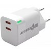 Access4us YC286CC Nabíjací adaptér / 2x USB-C / 35 W / biely