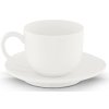 RESEDA Šálka na kávu s podšálkou / priemer 15 cm / biela
