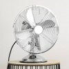 Retro stolový ventilátor / O 35 cm / s osciláciou / 35 W / chróm / strieborná