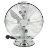 Retro stolový ventilátor / O 35 cm / s osciláciou / 35 W / chróm / strieborná