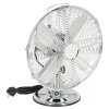 Retro stolový ventilátor / O 35 cm / s osciláciou / 35 W / chróm / strieborná
