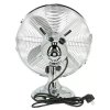 Retro stolový ventilátor / O 35 cm / s osciláciou / 35 W / chróm / strieborná