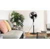 Stojanový ventilátor / plast / kov / priemer 40 cm / 50 W / čierna