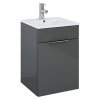 Súprava kúpeľňového nábytku Qubo Plus / 40 cm / 2 kusy / lesk / drevotrieska / keramika / antracit / biela