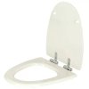 Toaletné sedadlo / mäkké zatváranie / kovové závesy / MDF / biele