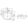 Vstavané umývadlo Alape EB 0600H / oválne 600x500 mm s otvorom pre batériu / biele
