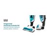 Akumulátorový tyčový a ručný vysávač a mop ETA Moneto II AQUA PLUS 6453 90000 / 3v1 / 21,6V Li-ion / 0,55 l / biela/modrá