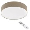 Okrúhle textilné stropné LED svietidlo Eglo Roma / O 57 cm / 40W / 4000lm / stmievateľné / sivo-hnedé