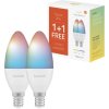 Inteligentná LED žiarovka Hombli Smart Bulbs RGB+CCT HBPP-0106 / E14 / 2 ks / viacfarebná