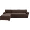 Elastický žakárový poťah pre trojmiestnu rohovú pohovku BestBerg / ľavý / hnedý