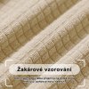 Napínací elastický žakárový potah na trojmístnou rohovou pohovku BestBerg / levá / přírodní