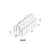 Skleník BestBerg SH-9 / 9 m² / 480 x 182 x 208 cm / strieborný