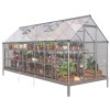 Skleník BestBerg SH-9 / 9 m² / 480 x 182 x 208 cm / strieborný