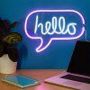 Nástěnné svítidlo s neonovým efektem Dmail Hello / LED / USB / růžová (Varianta ivi1)