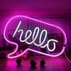 Nástěnné svítidlo s neonovým efektem Dmail Hello / LED / USB / růžová (Varianta ivi1)
