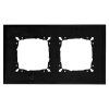 Dvojitý krycí rámeček / sklo / lesklá černá (Varianta ivi1)