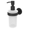 Dávkovač mydla Lenz Nero / kov/sklo / mliečna biela/čierna